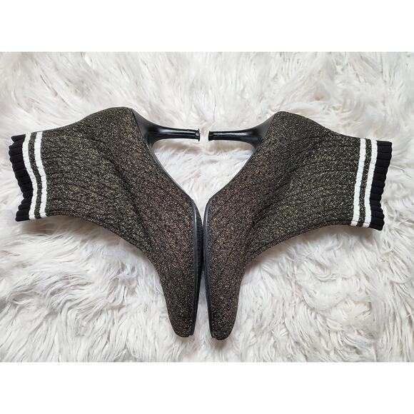 Stuart Weitzman Womens Waverly Metallic Knit Sock Bootie Stiletto Heels US 8.5 - Picture 3 of 9